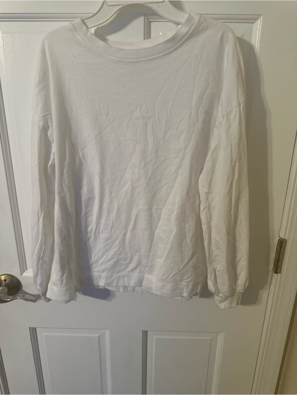 Everlane White Long-Sleeve Crew Neck Tee